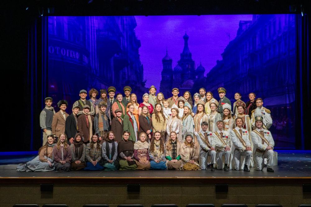 Drama students on stage